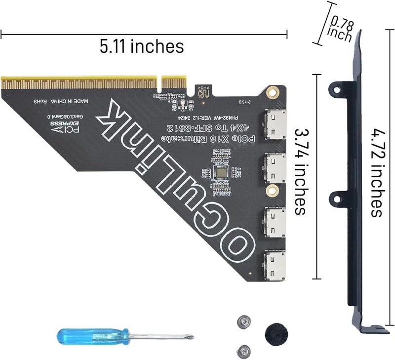 LetLinkSo Gen4 PCIe to Oculink SFF-8612 Adapter SFF-8611 External Graphics Card for GPU Dock, eGPU, NVMe SSD (PCIe x16 to Oculink) - Image 4